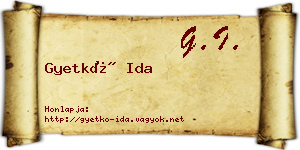 Gyetkó Ida névjegykártya